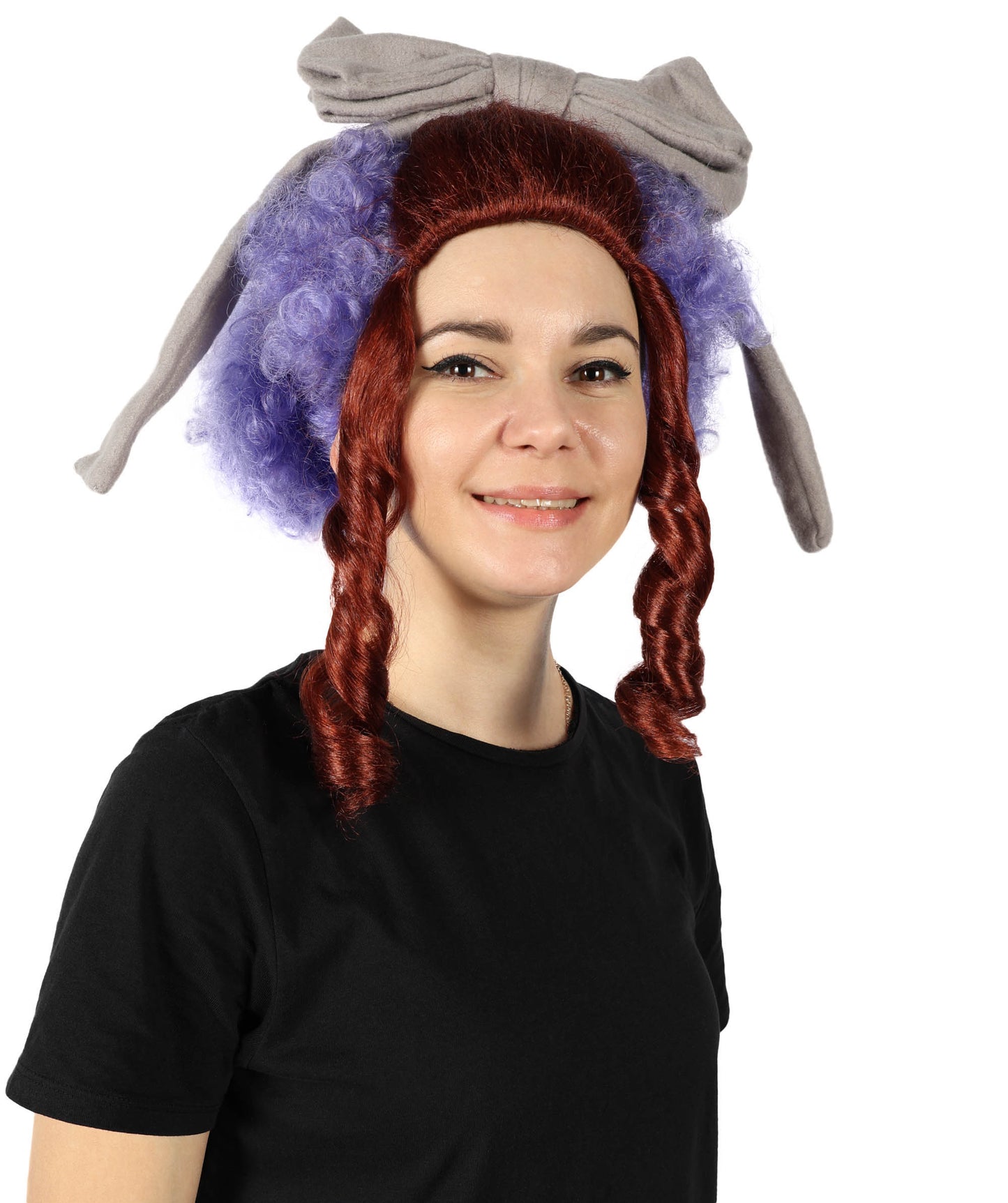 Wigs2you H-6865 大人用 ラベンダー ウィムジー ピエロウィッグ 女性用 カーリー マルチカラー ロック 楽しいコスチュームウィッグ プレミアム 通気性 キャップレスキャップ 難燃性合成繊維ヘア付き