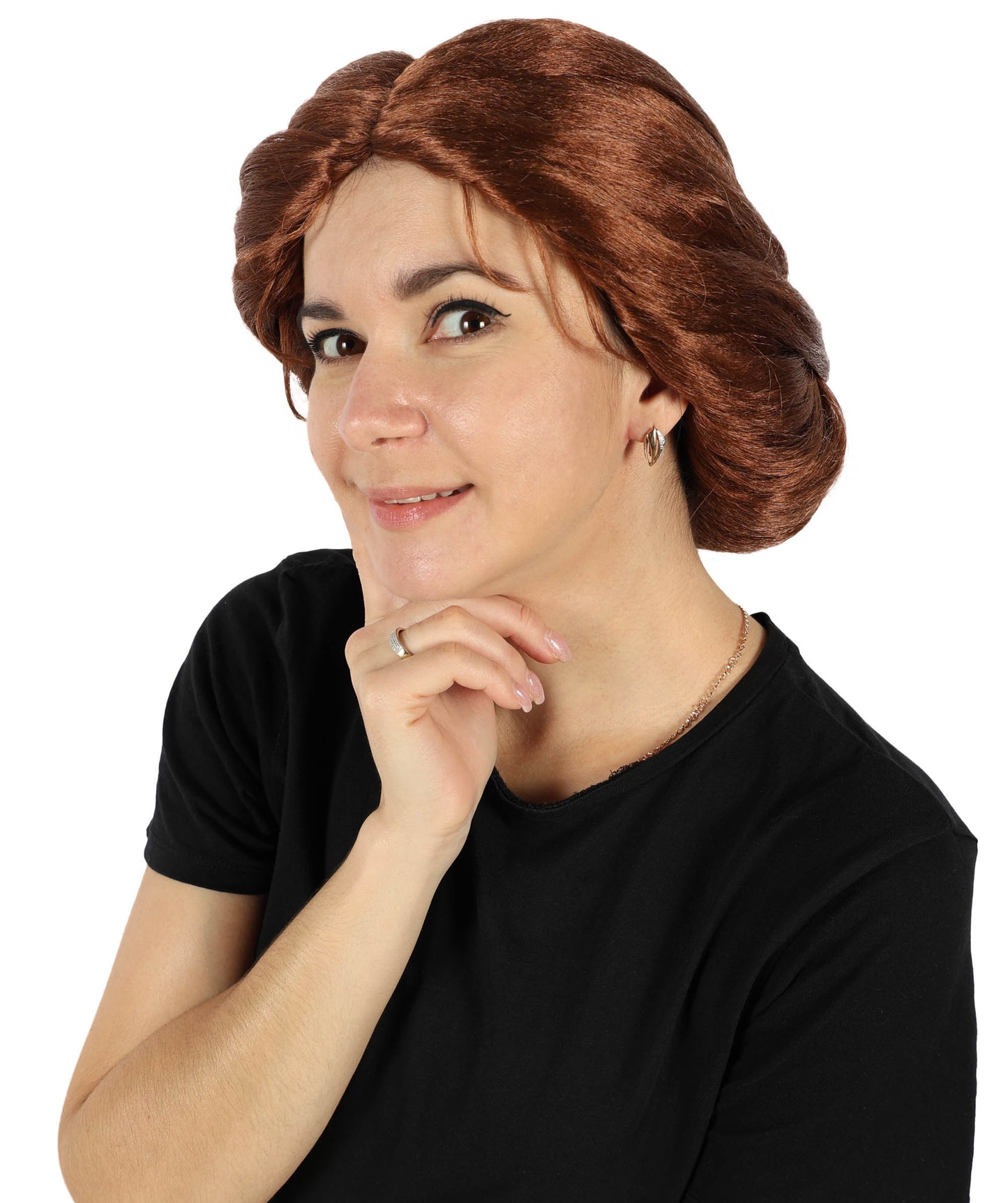 Wigs2you H-6867 大人女性用レースフロントカスタムブラウンウィッグ - ナチュラルな見た目のプレミアムハンドクラフトウィッグ - 小さな花のアクセサリー付き - コスプレ、ファッション、特別な機会に最適 - 調節可能