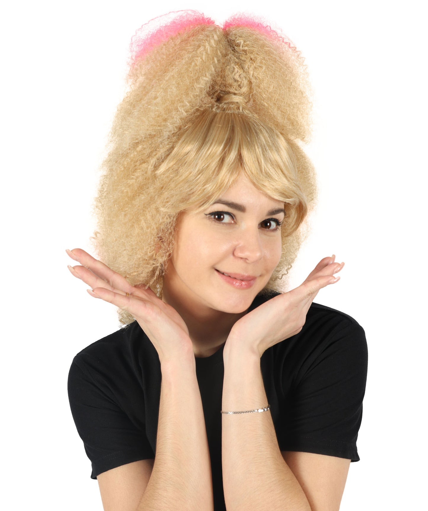 Wigs2you H-6868 大人女性用 80 年代レトロ クリンプ ハイポニーテール ウィッグ ヴィンテージテーマのパーティーやコスプレ用 難燃性合成繊維。