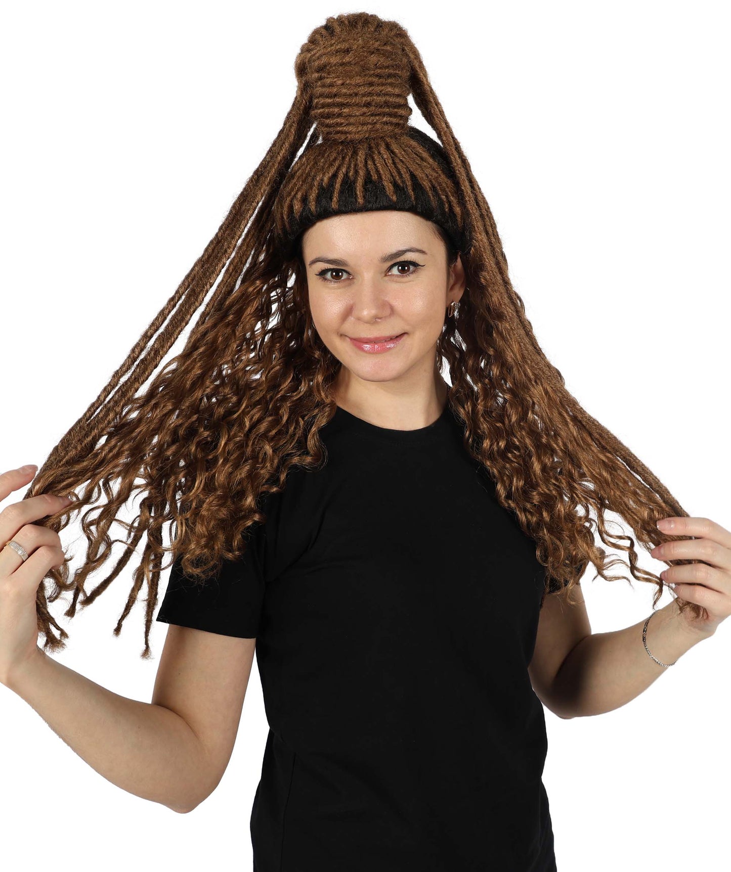 Wigs2you H-6881 大人女性用 クロエ・ベイリー 編み込みウィッグ - プレミアムダークブラウンウィッグ コスプレ、パフォーマンス、普段使いに 通気性に優れたキャップレスキャップ