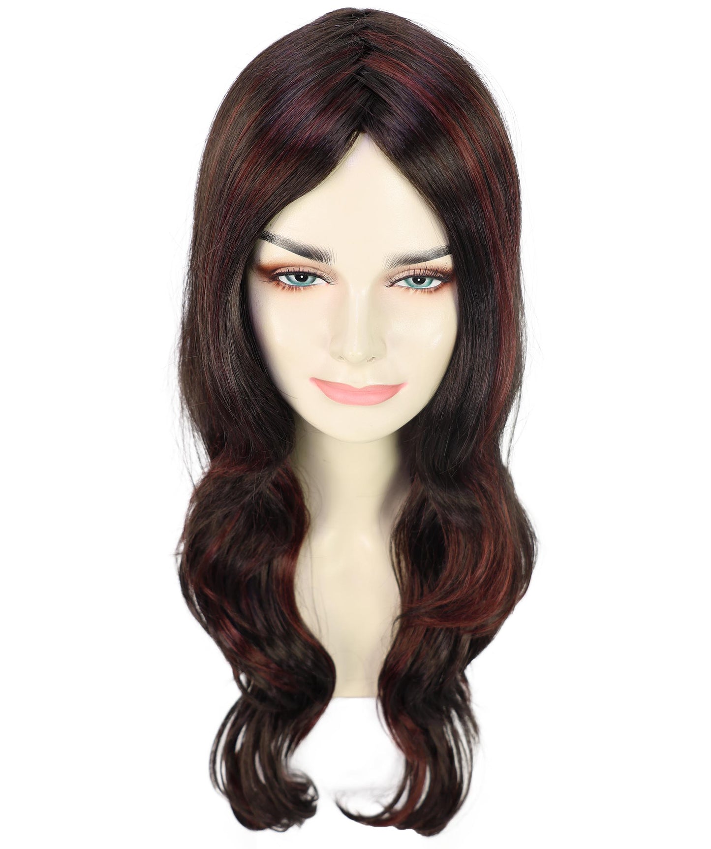 Wigs2you H-6892 大人女性用ウィッグ ホットハニーエボニー - ウェーブミディアムブラウンエボニーウィッグ。レトロコスチュームやイベントに最適。70年代ディスコ、レトロコスチューム、ハロウィン、コスプレ、テーマイベントに最適。