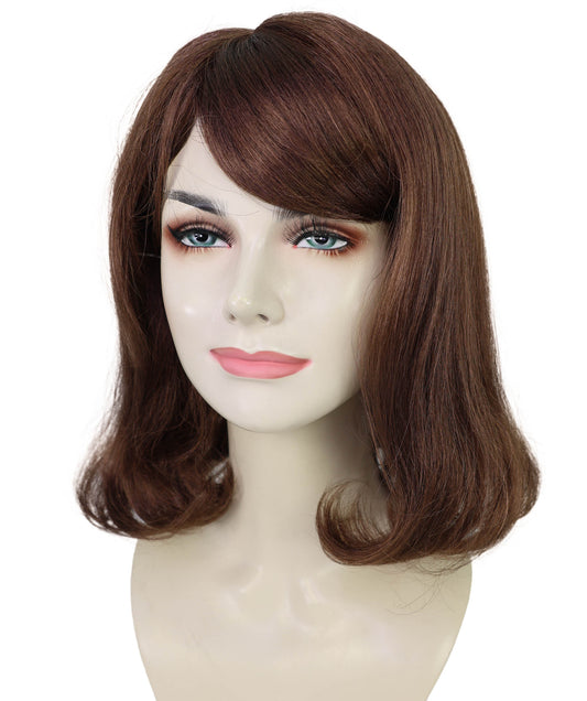 Wigs2you H-6897 大人女性用 ミディアムレングス ストレート ブラウン ウィッグ(前髪付き)|医療用フルウィッグ|難燃性合成繊維
