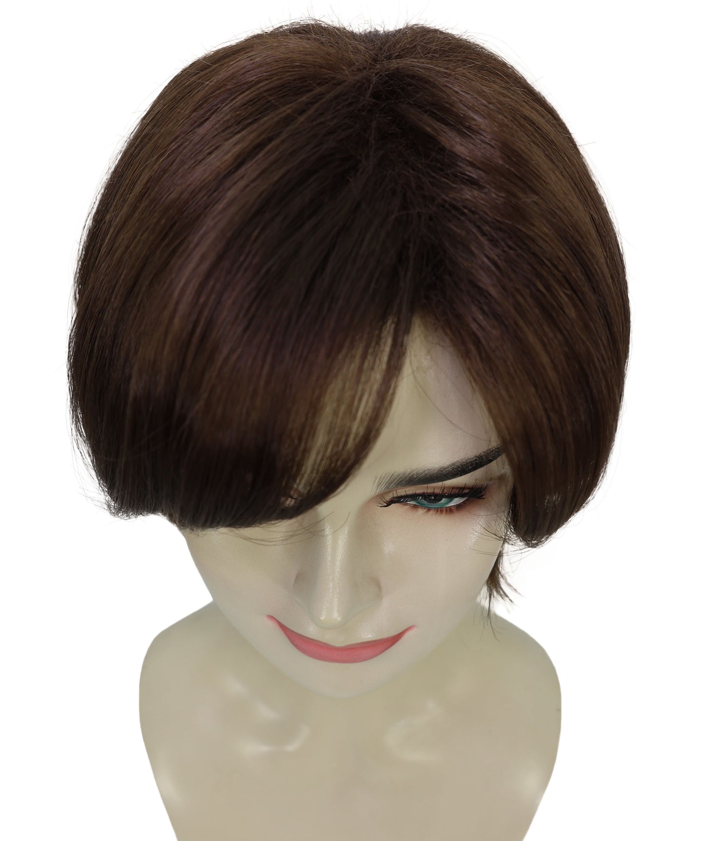 Wigs2you H-6898 大人女性用 9インチ ショート ダークブラウン ピクシーカットウィッグ|医療用フルウィッグ|難燃性合成繊維