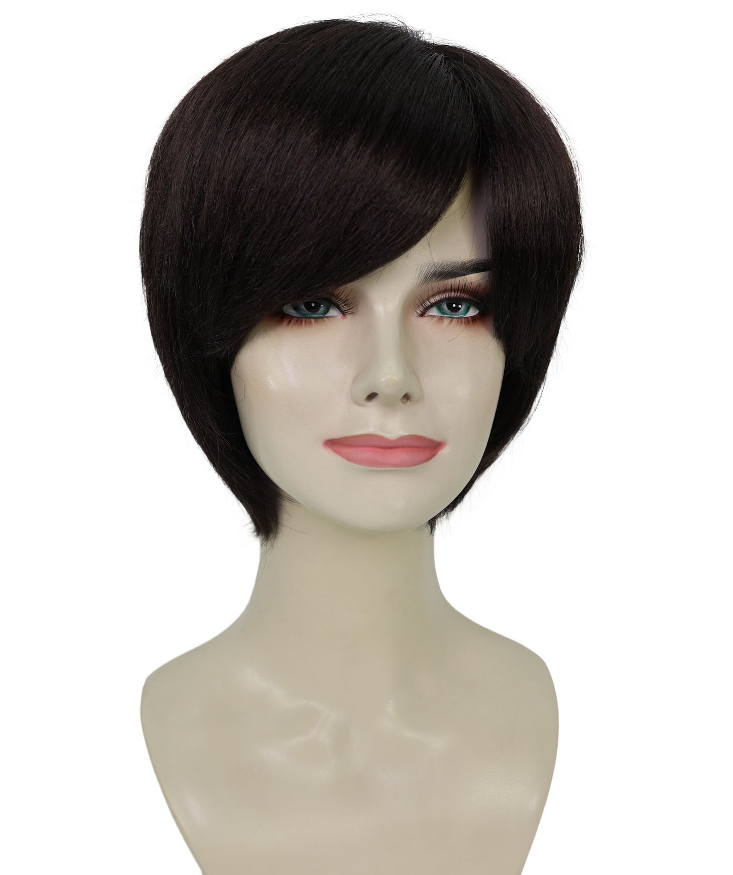 Wigs2you H-6899 大人女性用 ブラック 11インチ ショート レイヤードウィッグ|医療用フルウィッグ|難燃性合成繊維