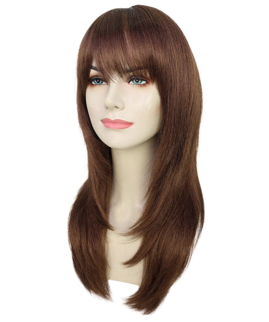 Wigs2you H-6900 大人用 Genki Fashion 18インチ ブラウン スイートスタイル ロングウィッグ(前髪付き)| 普段使いにもコスプレにも| 難燃性合成繊維