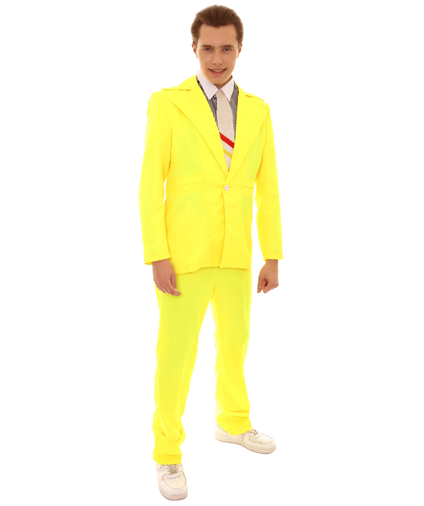 男性用 JCP-002_4 70'sロックスター スーツ コスチューム ディッキーとタイ付き プレミアム イエロー ハロウィンコスチューム