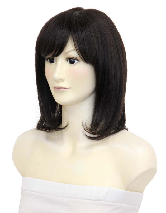 人毛ミックスウィッグ | びっくりする軽さ | 長時間被っても大丈夫な医療ウィッグ | ウィッグネット付き HTBF-001