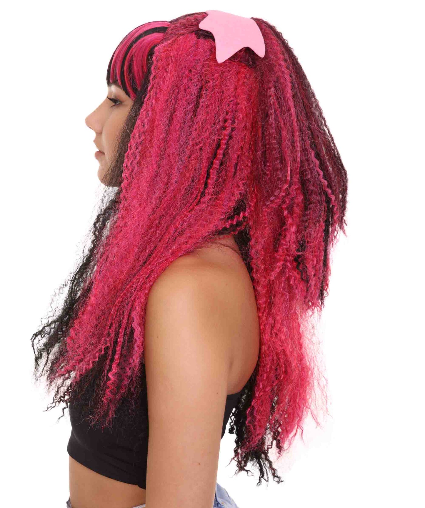 Wigs2youハロウィンパーティープレミアムレディースH-1870 着けやすい 非常に快適 新しいモンスターハイエレクトリファイドDraculauraコスプレウィッグ