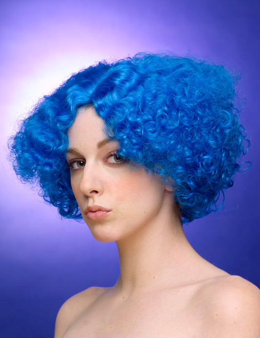 レディースファッション W-309 ショート ネオンブルー コスプレウィッグ