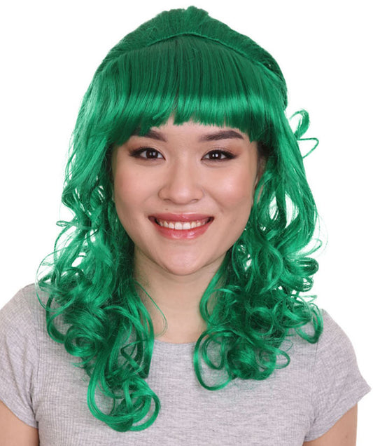 Wigs2you ハロウィンパーティープレミアムレディース H-1737 華やかに見えるピンアップガール グリーンウィッグ