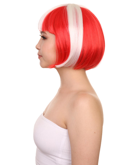 レディース 愛国的なデンマークフラッグボブウィッグ H-3917 プレミアム 通気性の良い キャップレスキャップ