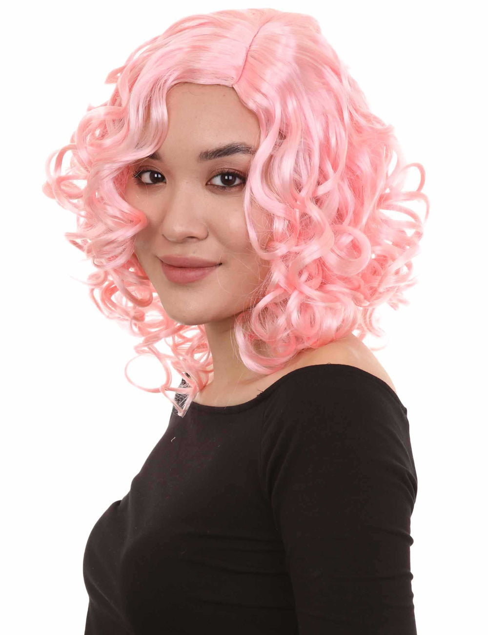 Wigs2you ハロウィン パーティー プレミアム レディース H-1403 着けやすい 快適なフィット感 カリフォルニア ガール Lt ピンク カール ウィッグ