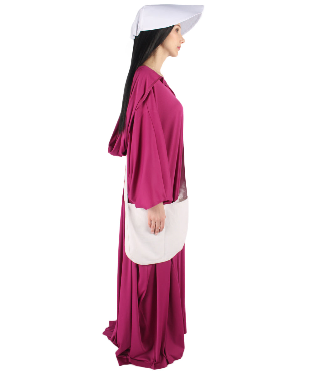 女性用 JCP-068_5 パープル ローブ ハンドメイド コスプレ衣装とバッグ ボンネット付き