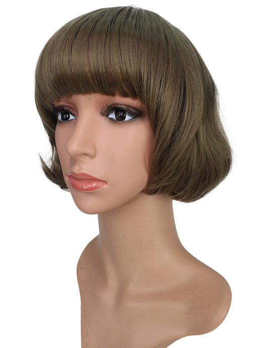 顔周りは短めで強めのカールのボブ☆スタイル丸みのパッツンで小顔効果アップW-792。