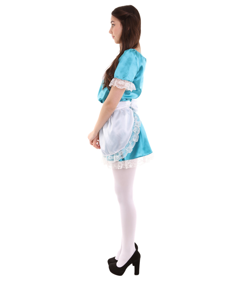 女性用 JCO-343_18 伝統的なメイドユニフォーム アクアブルー コスプレ コスチューム