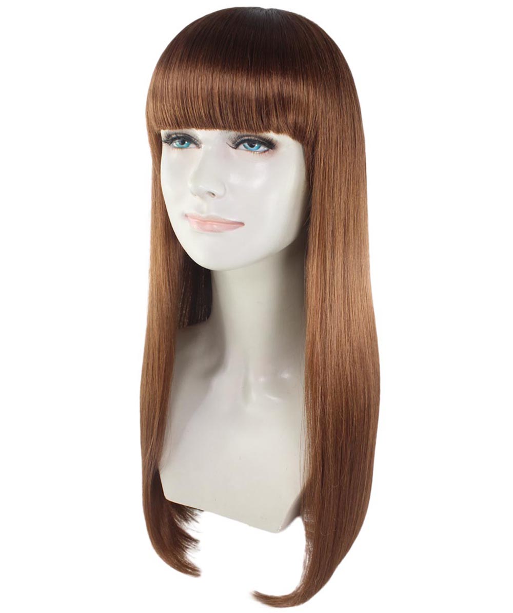 女性用 ロング オーバンブラウン ボブ ウィッグ H-3354 ファンシー パーティー イベント レディ ハロウィン ウィッグ プレミアム通気性 キャプレス キャップ