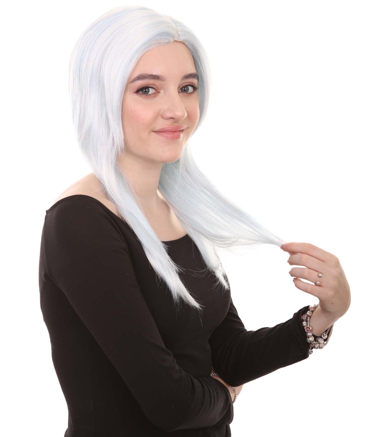 Wigs2you ハロウィンパーティープレミアム H-950 3レイヤーのパーティーガールウィッグ スカイブルー色