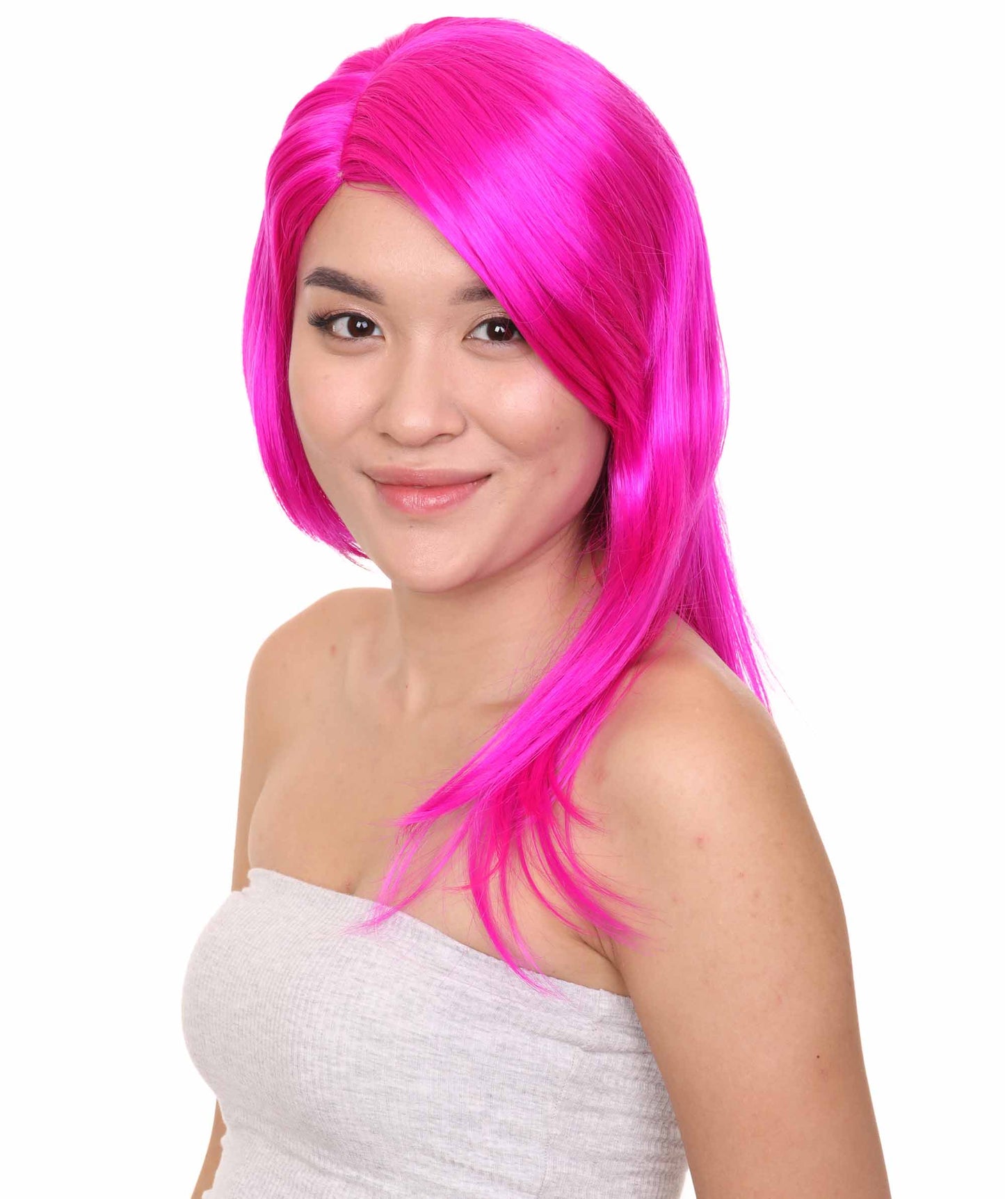 Wigs2you ハロウィンパーティープレミアム H-963 3レイヤーのパーティーガールウィッグ ネオンフューシャカラー