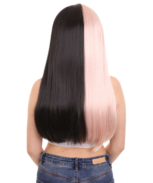 ハロウィンパーティープレミアムレディース H-4114 トーントーンミックスブロンドピンク&ブラックロングボブウィッグコレクション
