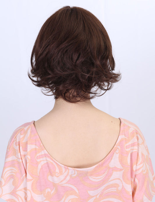 女性用 ミディアムウェーブ 永遠の髪束 未加工人毛レースウィッグ