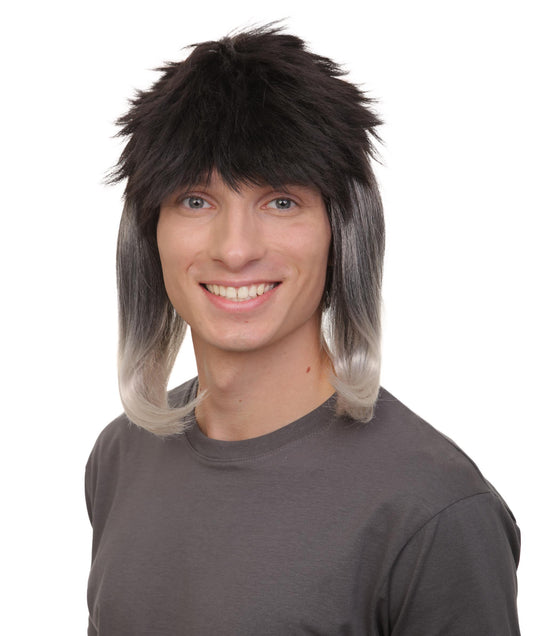 メンズ H-6179 アニメテーマ スパイキー オンブル ウィッグ 前髪付き 不燃性合成繊維ウィッグ