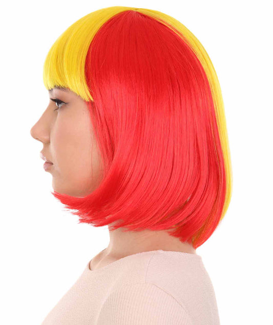 レディース 愛国的なベルギーフラッグボブウィッグ H-3906 プレミアム 通気性の良い キャップレスキャップ