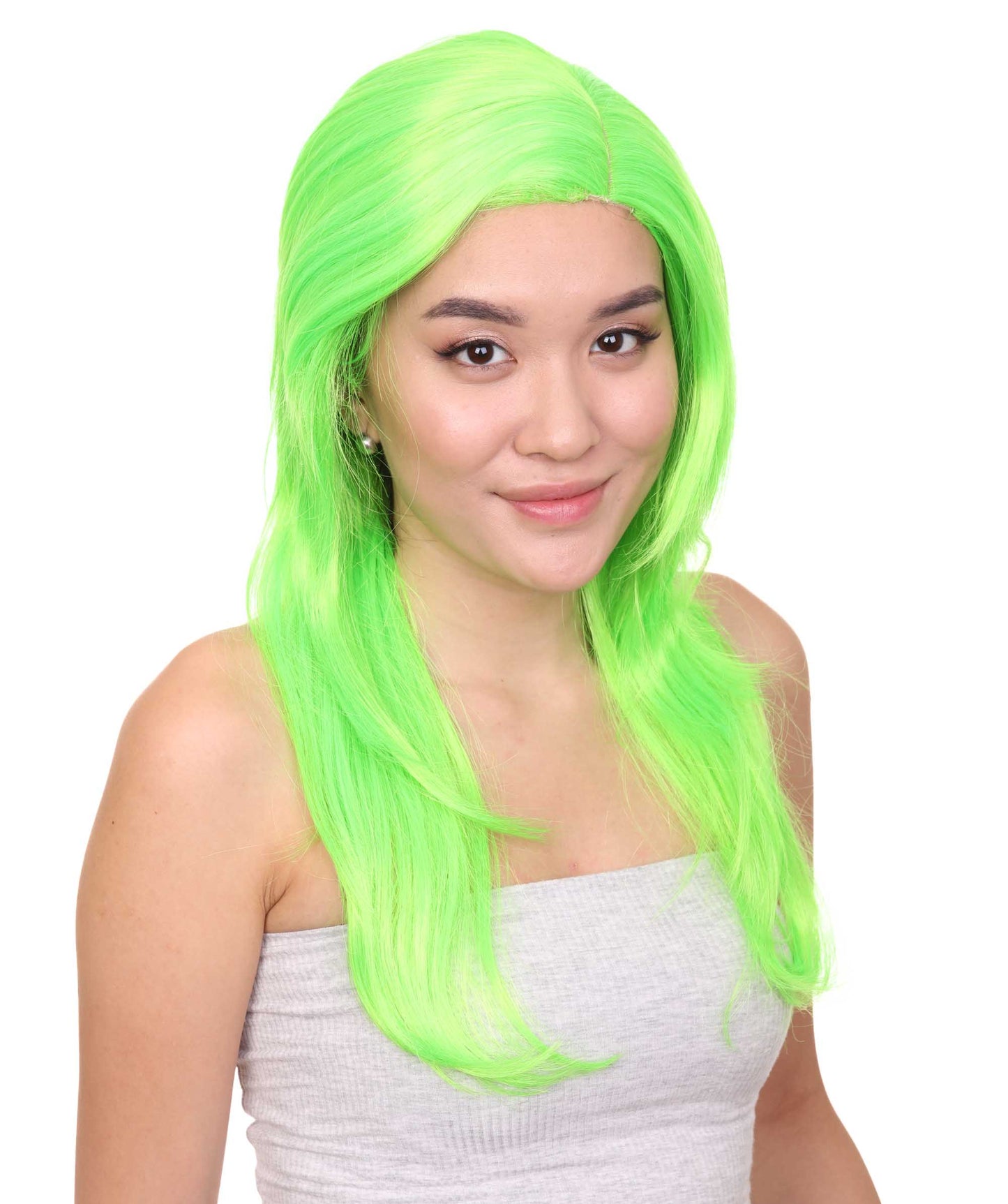 Wigs2you ハロウィンパーティー プレミアム レディース H-935 3レイヤーのパーティーガールウィッグ ライムカラー