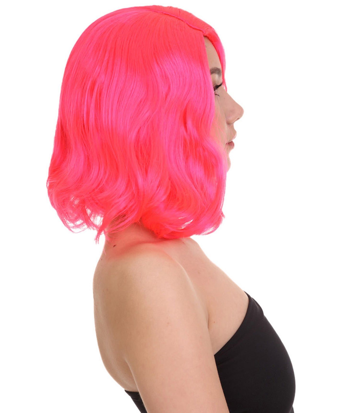 Wigs2you ハロウィン パーティー プレミアム レディース H-1156 とても快適なネオン ピンク カーリー レディ ウィッグ