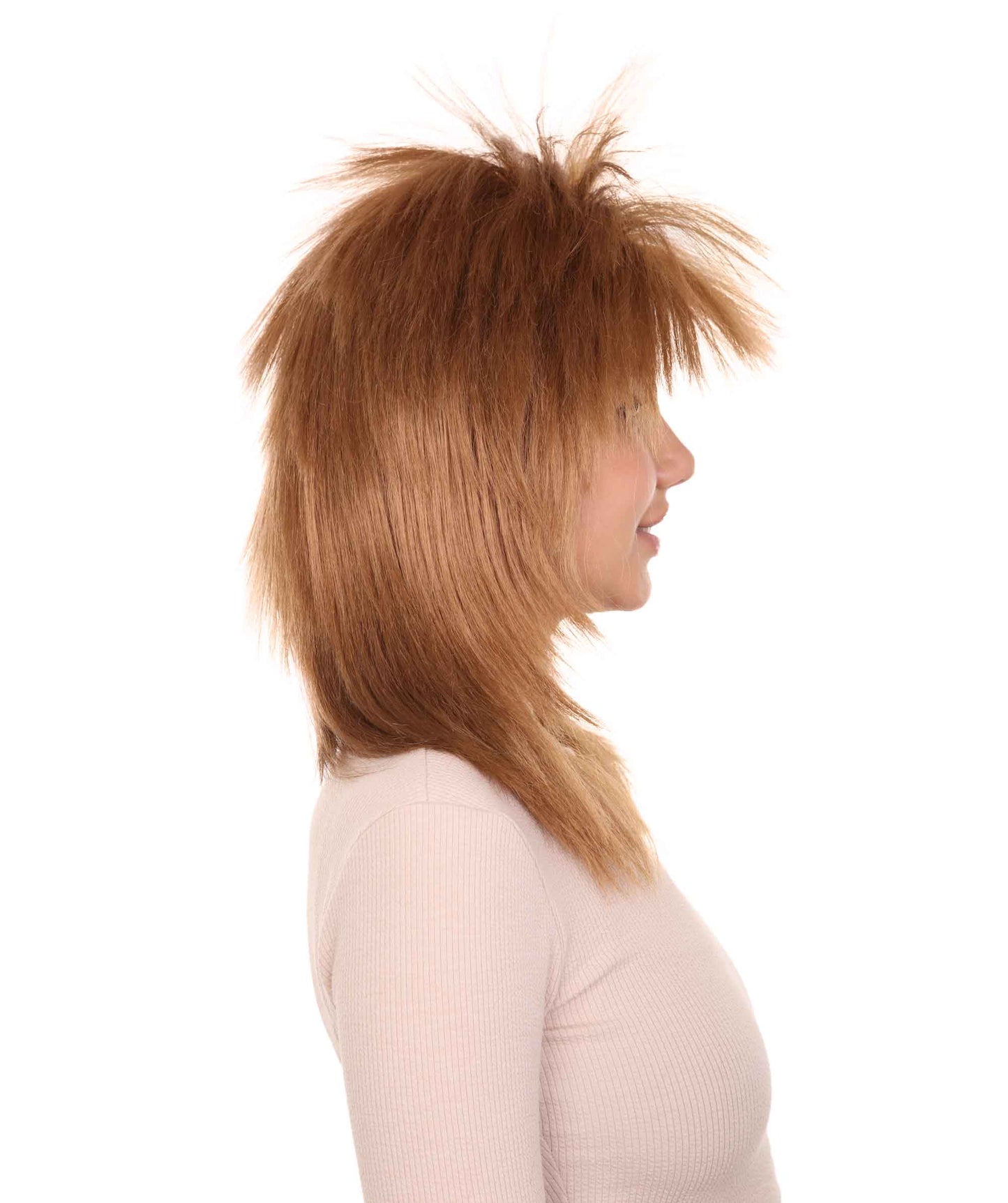 Wigs2you ハロウィン パーティー プレミアム H-1330 簡単に着用でき 快適なフィット感 80 年代女性 Lt ブラウン ロッカー スタイルウィッグ