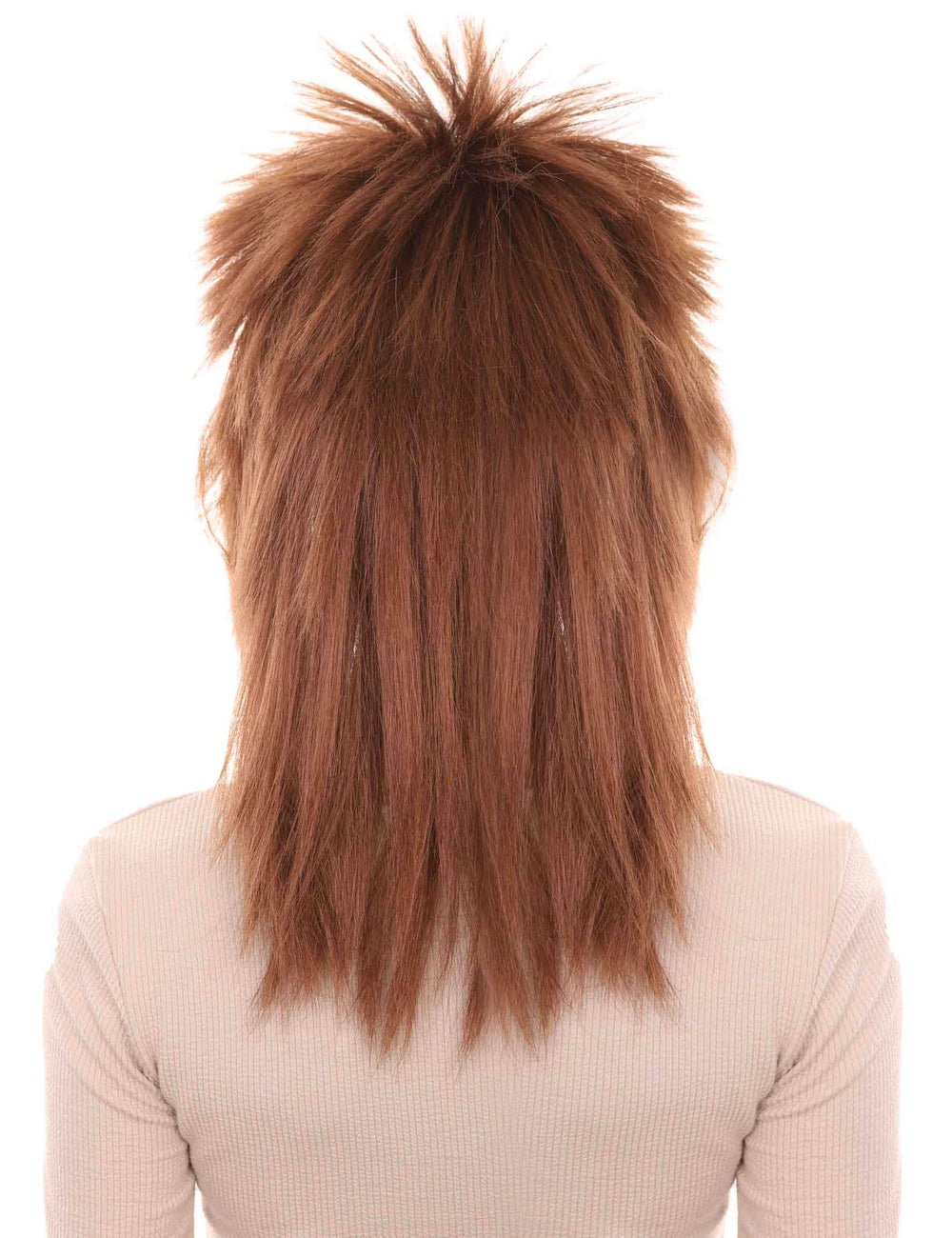 Wigs2you ハロウィン パーティー プレミアム H-1331 簡単に着用でき 快適なフィット感 80 年代女性ミドル ブラウン ロッカー スタイルウィッグ