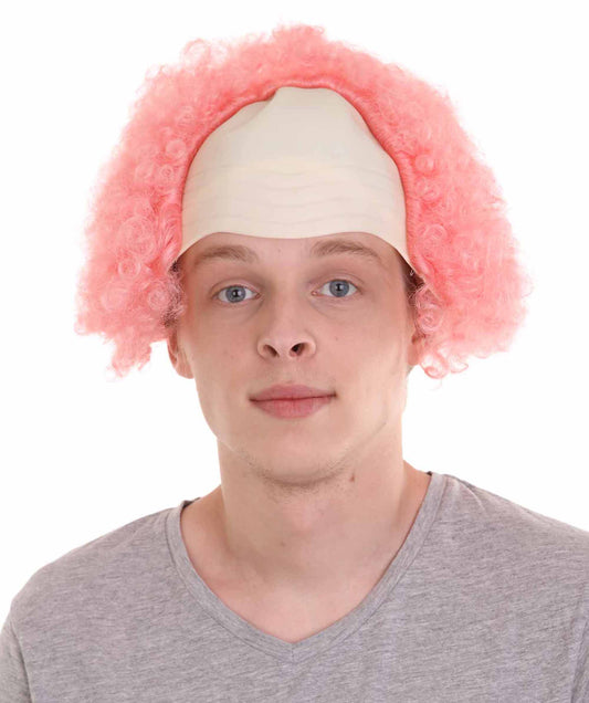 怖いライトピンククラウンボールドウィッグ H-3687 アフロハロウィンウィッグコレクション