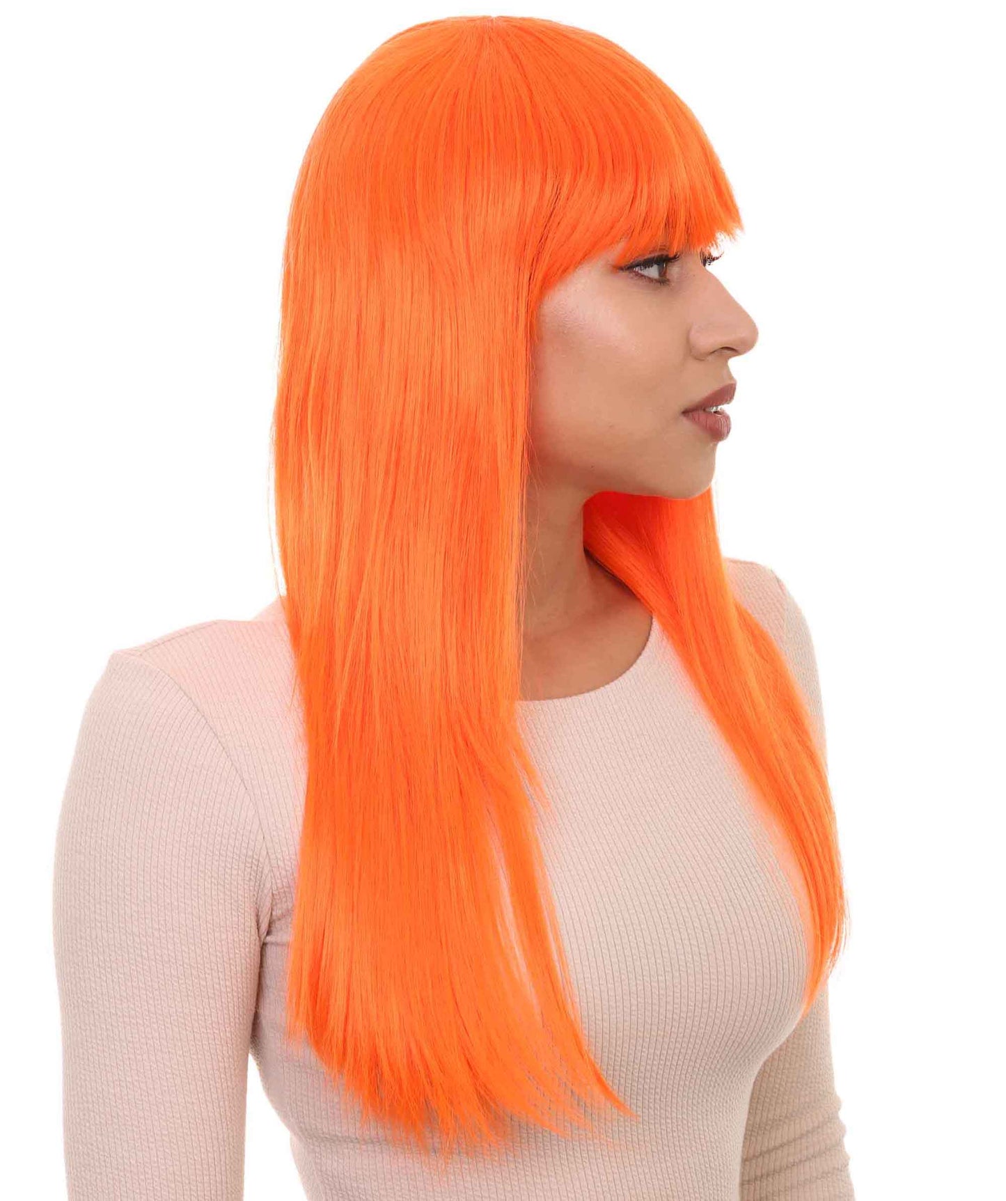 Wigs2you ハロウィン パーティー プレミアム レディース H-1072 とても快適なグラマー グリーン ウィッグ ネオン オレンジ カラー