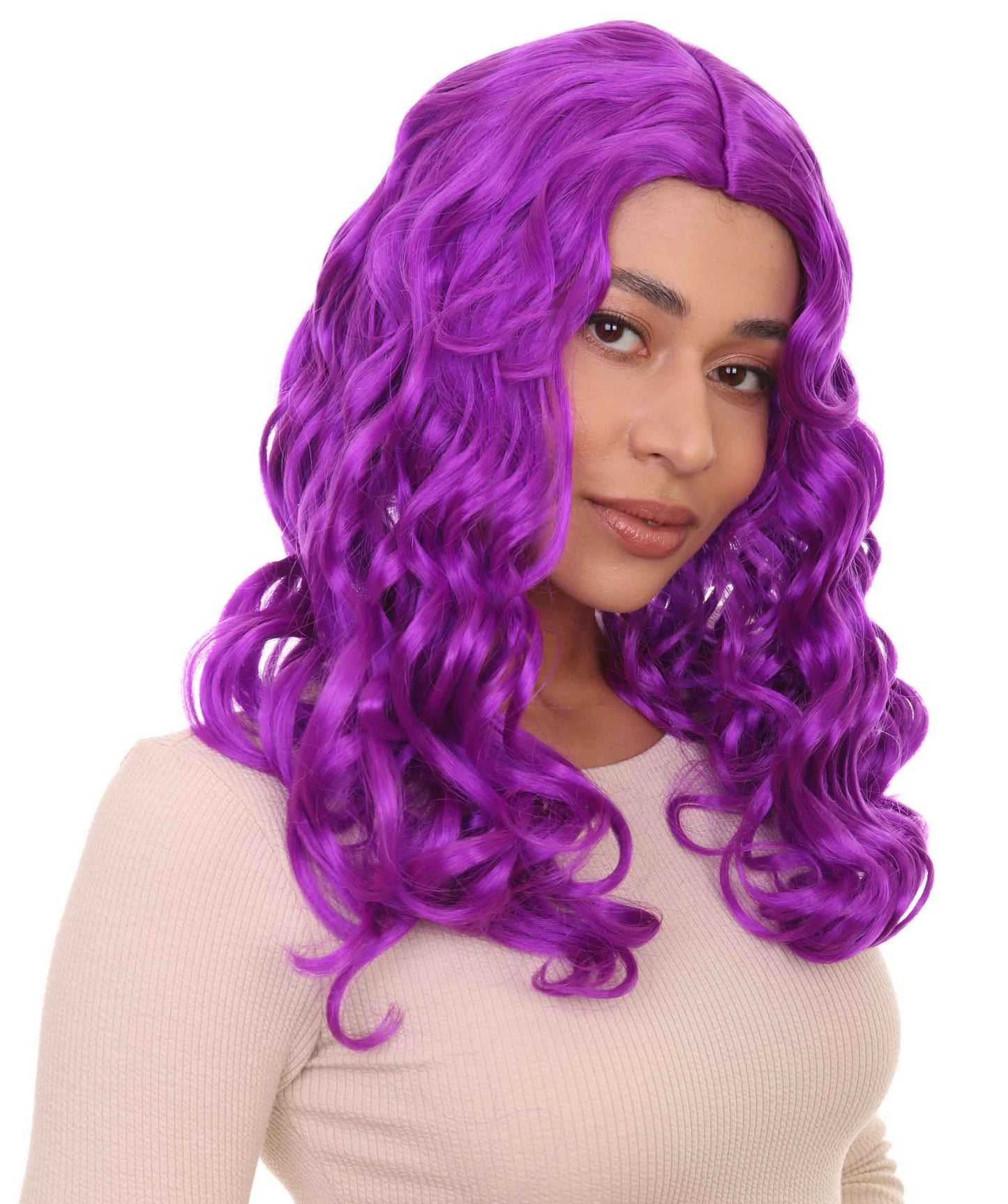 Wigs2you ハロウィンパーティー プレミアム レディース H-1112 とても快適なアリスウィッグ 鏡の国のアリス ネオンパープルカラー