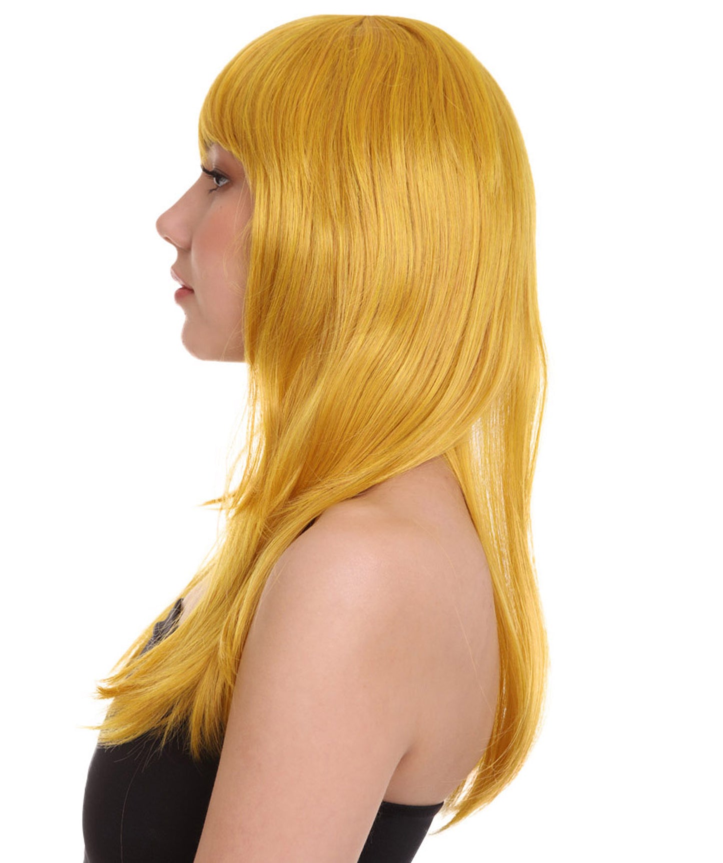 Wigs2you ハロウィンパーティープレミアムレディース H-1063 とても快適なグラマーグリーンウィッグ ゴールドカラー