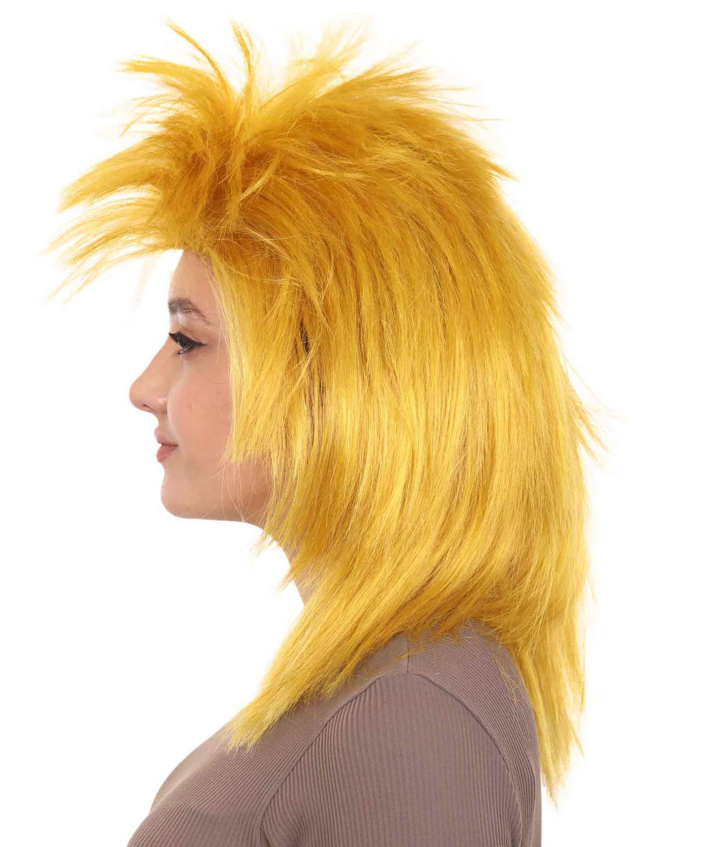 Wigs2you ハロウィン パーティー プレミアム H-1329 簡単に着用でき 快適なフィット感 80 年代女性ゴールド ロッカー スタイルウィッグ