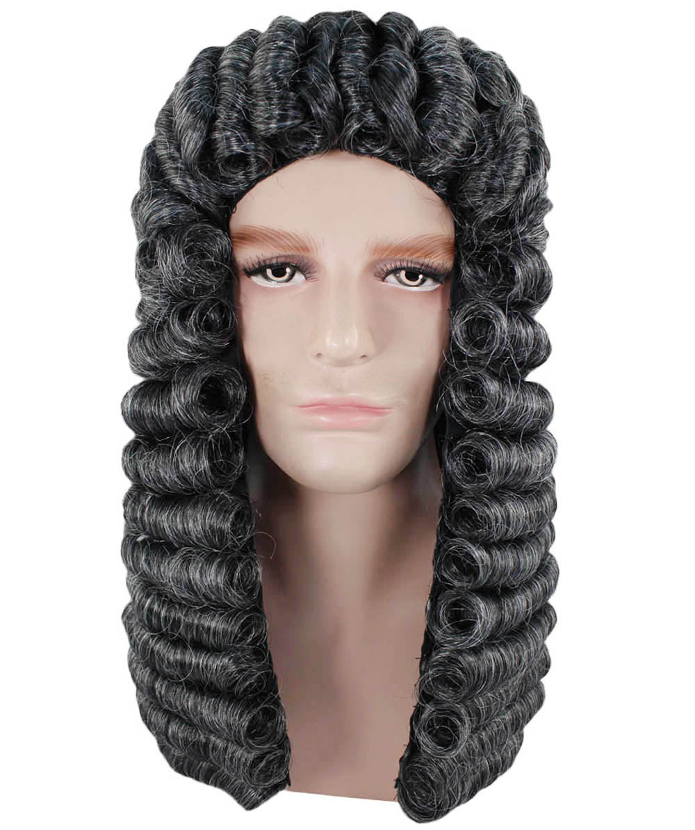 ハロウィンパーティ プレミアム男性用 H-4273 コロニアル判事 ブラックロングウィッグ