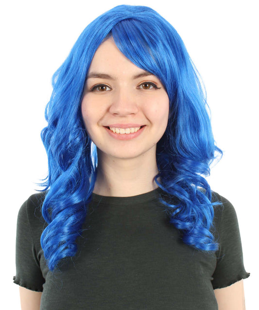 マーメイドフェアリーテールウィッグ ダークブルー H-5380_7 長いウェービー コスプレ ハロウィーン衣装 パーティーヘア 合成繊維