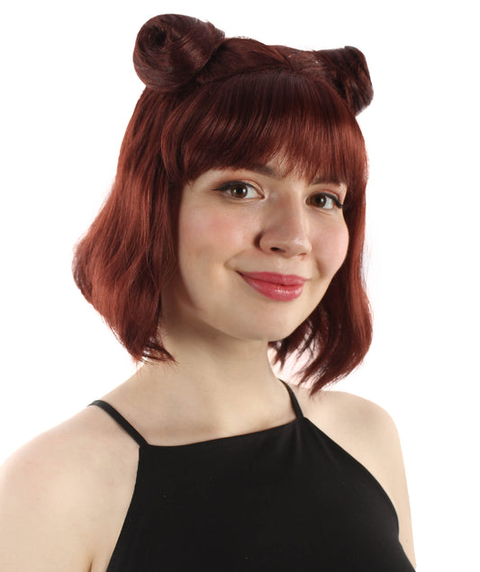 女性用ショートダブルバンスペースギャラクシーウィッグ ダークブラウン H-5376_18 女子会とグループコスチューム用ヘア