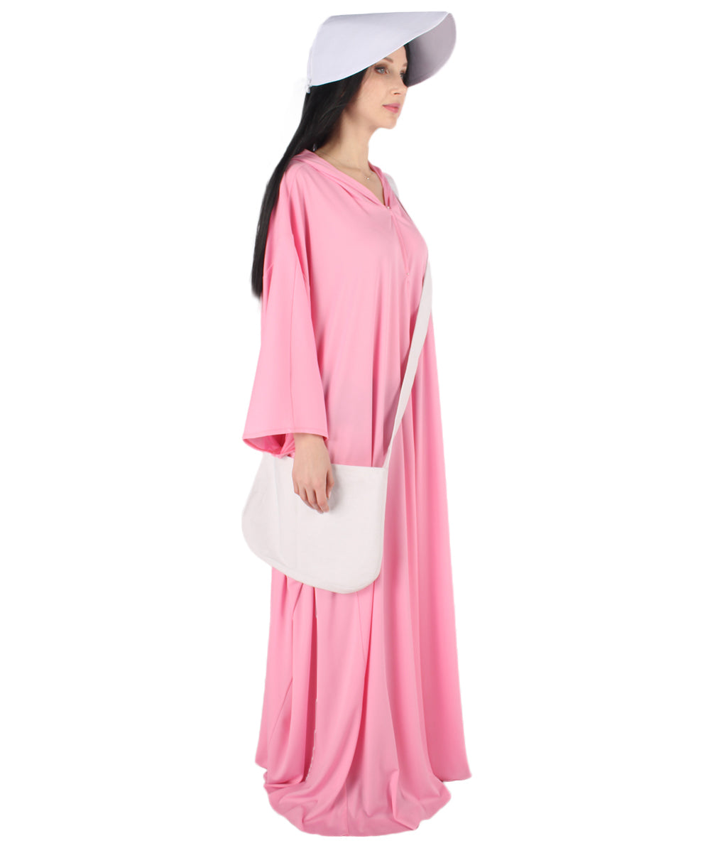 女性用 JCP-068_7 ピンク ローブ ハンドメイド コスプレ衣装とバッグ ボンネット付き