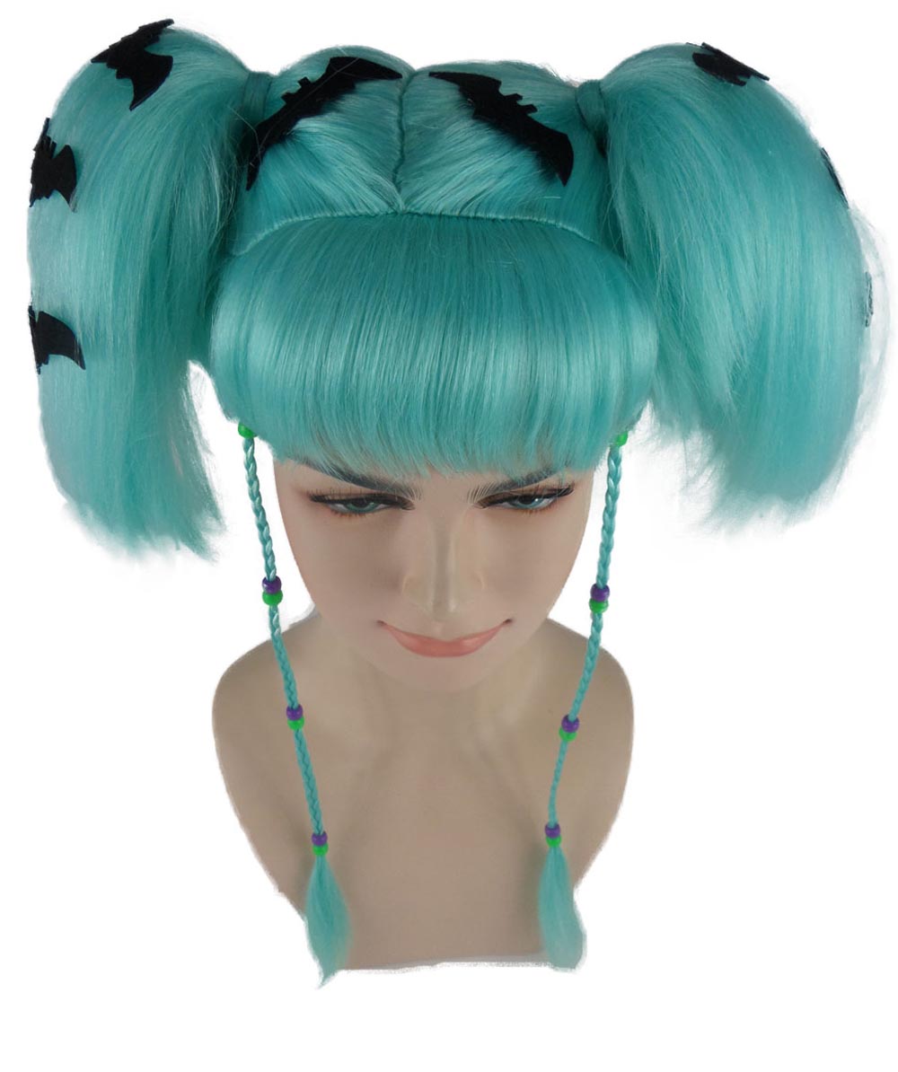 Wigs2you ハロウィンパーティープレミアム レディース H-704 バットエンジェルウィッグ ブルーレイク色