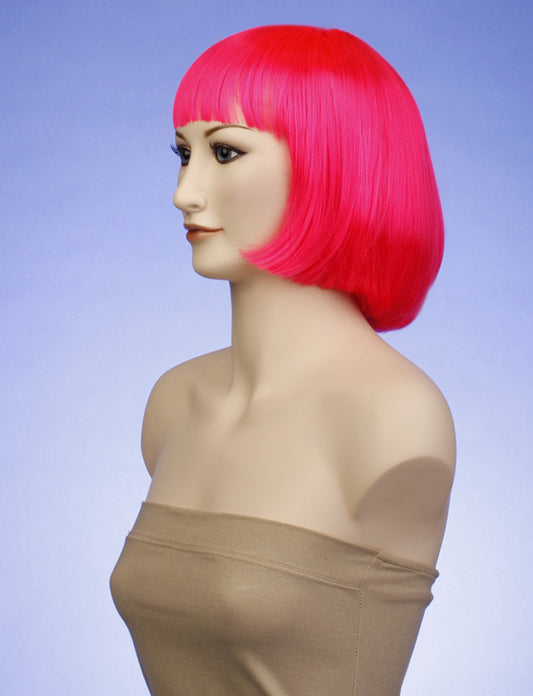 ハロウィンパーティープレミアムレディース H-110 ネオンホットピンクウィッグ ファンシーキャラクターファッションウィッグ