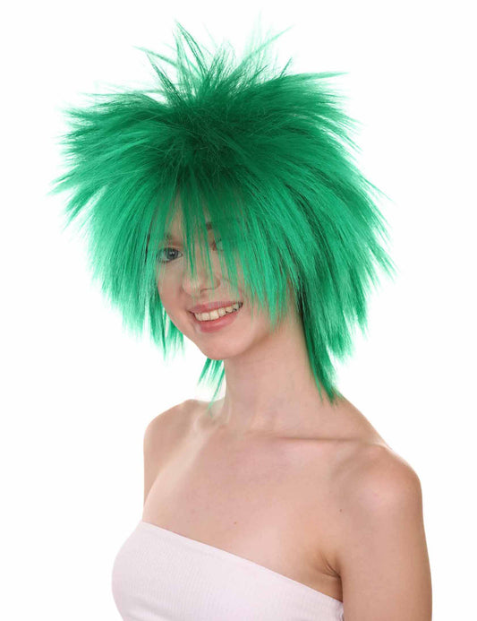 Wigs2you ハロウィンパーティープレミアムレディース H-1687 着け心地が良い とても快適 ファンキーパンク ダークグリーンウィッグ