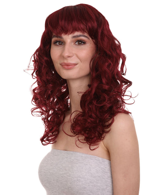 Wigs2you ハロウィンパーティー プレミアム レディース H-995 着用しやすい ベラウィッグ バーガンディカラー