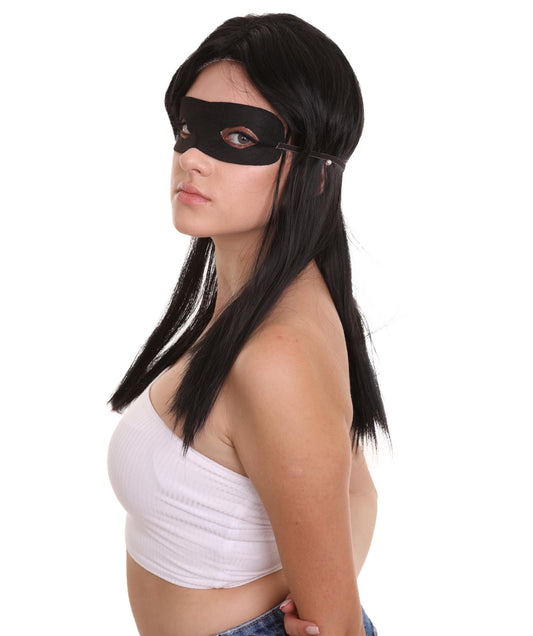 コスプレウィッグ インクレディブル2 Violet Parr H-3639 ウィッグとマスクセット TV/映画ウィッグ プレミアム 通気性の良い キャップレスキャップ