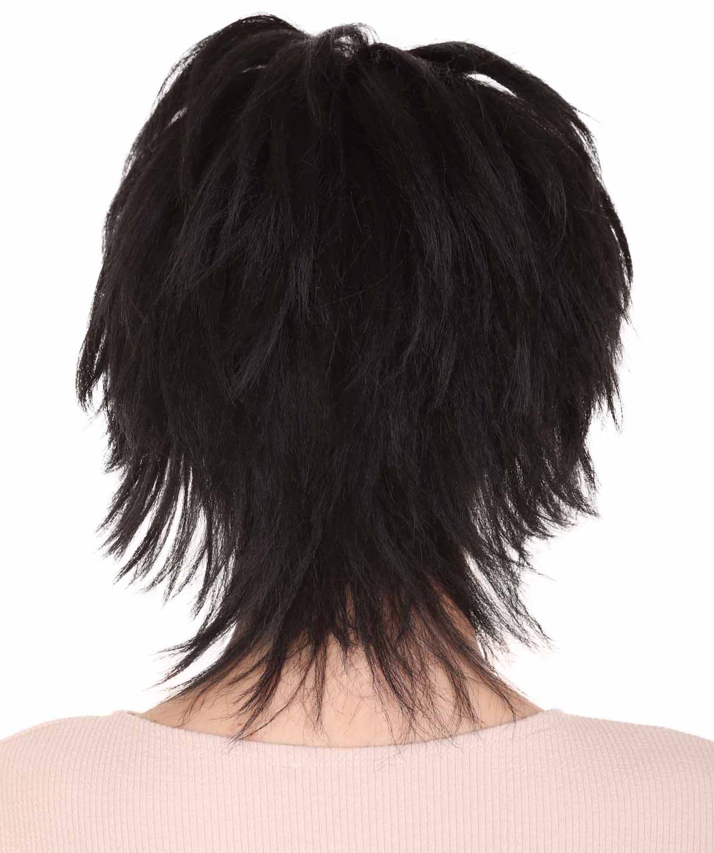 ミス・シザーハンズ コスプレウィッグ H-4055 ブラックショートキャラクターウィッグ プレミアム通気性キャップレスキャップ