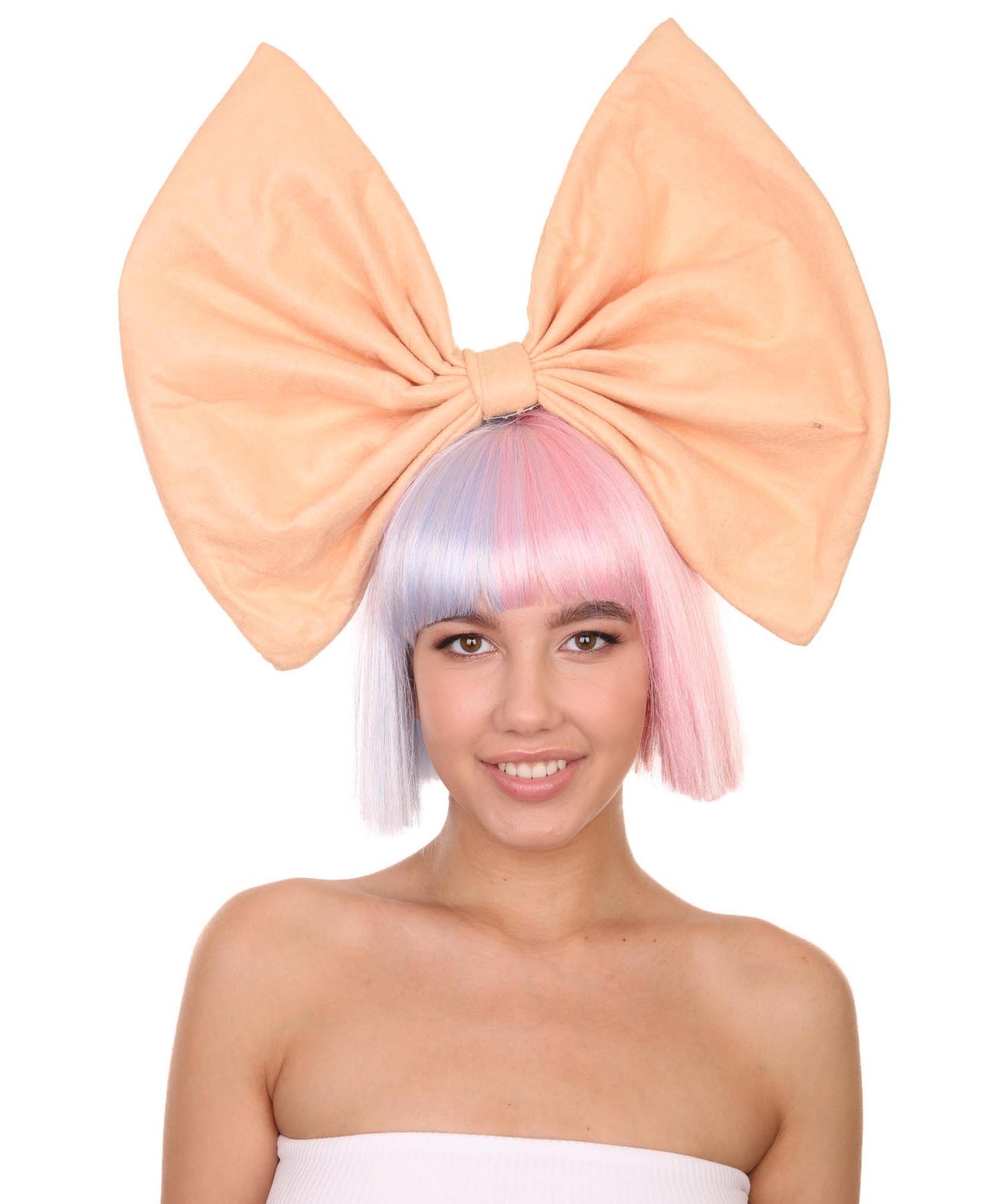 ハロウィンパーティープレミアムレディ H-5442 ショートレングス ハロウィンツートーングループシンガーウィッグ マルチカラー