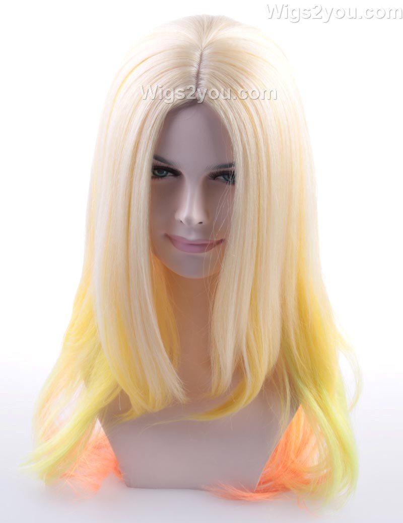 キャンディベイブガールレディースウィッグ | ロングブロンドキャラクターコスプレハロウィンウィッグ | プレミアム通気性キャップレスキャップ H-418