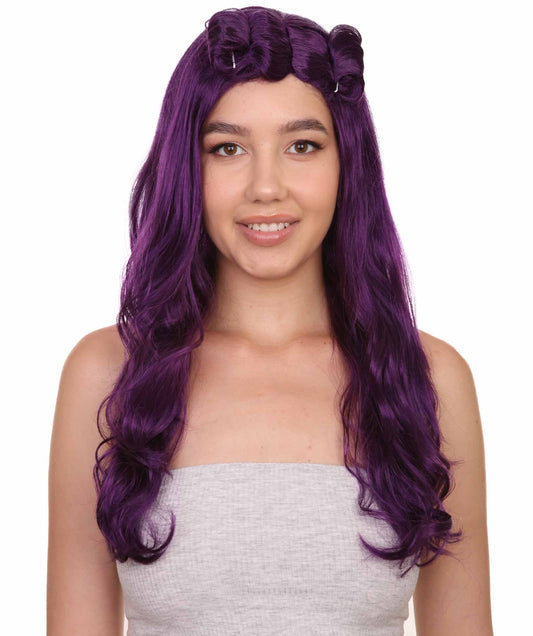 Wigs2you ハロウィンパーティープレミアムレディース H-1721 着け心地が良い とても快適 80年代ビューティーガール バイオレットカールウィッグ
