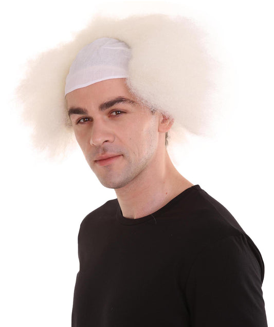 ハロウィンパーティープレミアム メンズ H-3589 半禿げヘッド ショート ウィッグ ホワイト