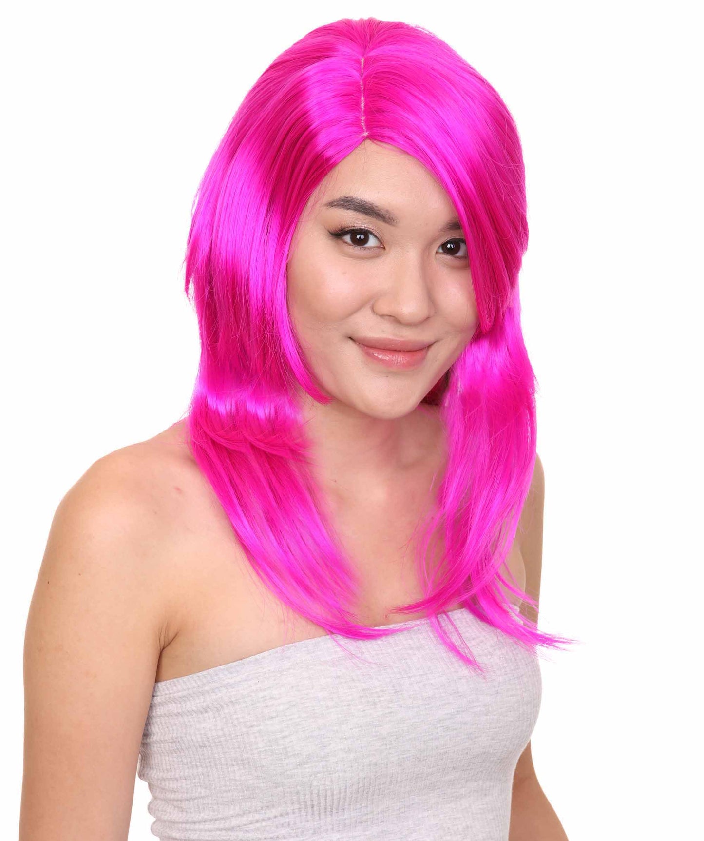 Wigs2you ハロウィンパーティープレミアム H-963 3レイヤーのパーティーガールウィッグ ネオンフューシャカラー